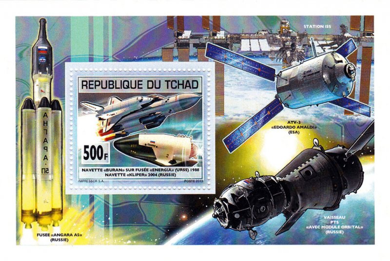 Chad 2013 Imperf. Space Travel 2013 Full N° 2660-2663 Bl 528-531