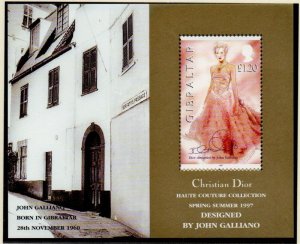 Gibraltar Sc 739 1997 Christian Dior Fashions stamp sheet mint NH