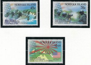 Norfolk Is 526-28 MNH 1992 Battle of Guadelcanal (ak3401)