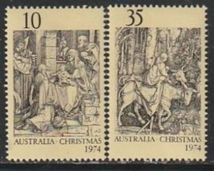 1974 Australia - Sc 600-1 - MH VF - 2 single - Christmas