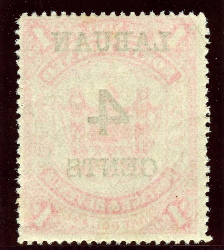 Labuan 1895 QV 4c on $1 scarlet superb MNH. SG 75. Sc 58.