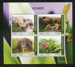 SIERRA LEONE 2019 LIZARDS SHEET  MINT NEVER HINGED