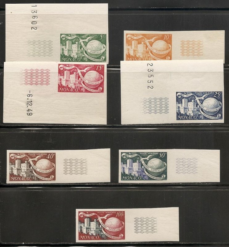 Monaco 245-6 C30-3 1949-50 75th UPU IMPERF set MNH