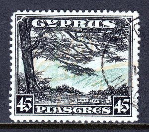 CYPRUS — SCOTT 135 — 1934 45pi KGV PICTORIAL ISSUE— USED — SCV $85