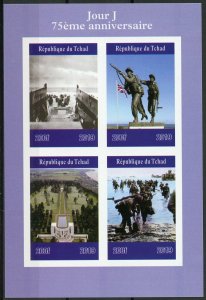 Chad 2019 MNH WWII WW2 D-Day 75th Anniv 4v IMPF M/S Military World War II Stamps