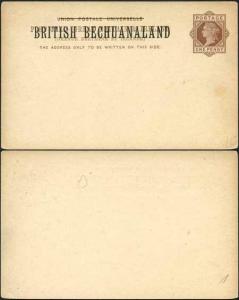 British Bechuanaland O/P on QV 1d Brown Foreign Postcard Mint