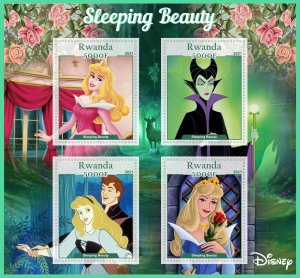 Stamps.Cartoons, Disney.Sleeping Beauty  1+1 sheets perf Rwanda