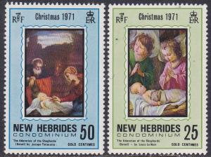 Br. New Hebrides, # 149-150, Christmas, NH