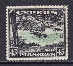 Cyprus Scott 135, 1934 45Pi Forest, VF Used Scott $95
