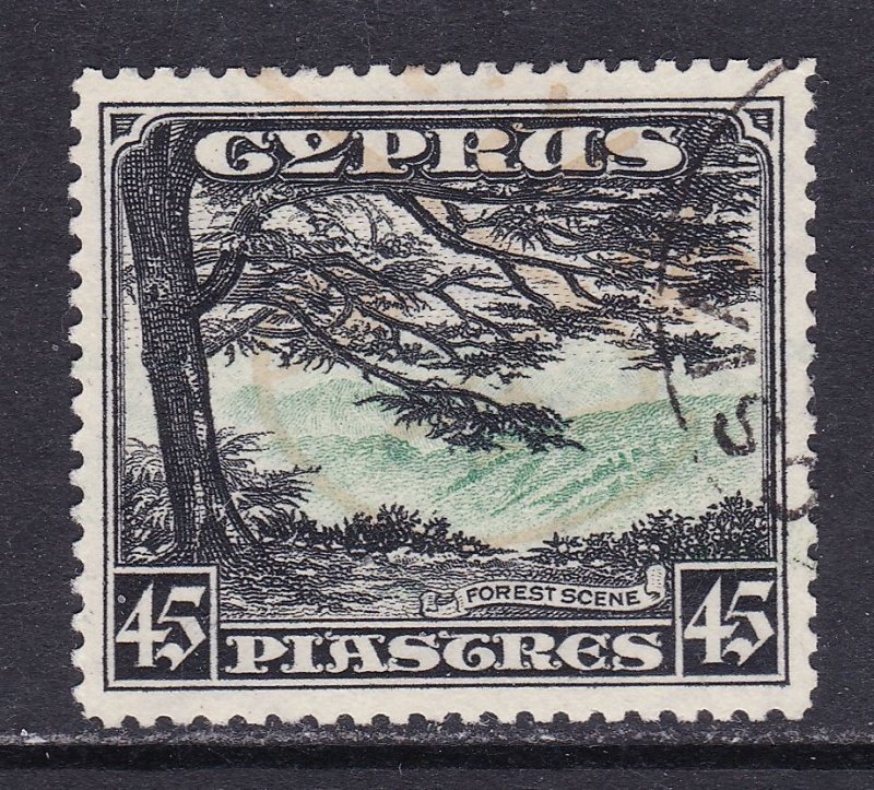Cyprus Scott 135, 1934 45Pi Forest, VF Used Scott $95