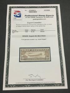 MOMEN: US STAMPS #C14 GRAF ZEPPELIN MINT OG NH PSE GRADED CERT SUP-98