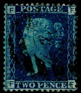 SG47, 2d dp blue PLATE 14, USED. Cat £38. FF