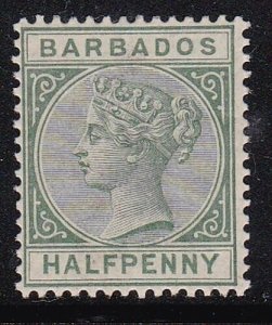 Album Treasures Barbados Scott # 60 1/2p Victoria Mint Fresh Lightweight with Hinge-