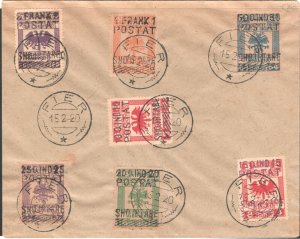 Albania 1920 Eagle overprint stamps full set envelope RARE !!! VF 