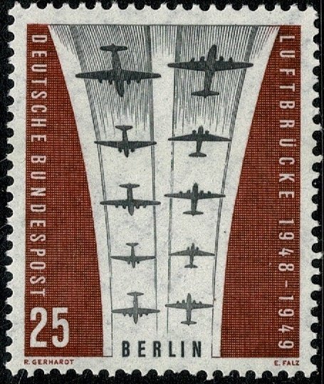 GERMANY BERLIN 1959 10th ANNI. AIRLIFT MINT (NH) SG B183 Wmk.294 P.14 SUPERB