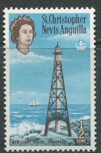 St. KITTS-NEVIS-Scott 145- QEII-Definitives-1963- MVLH - Single 1/2p Stamp