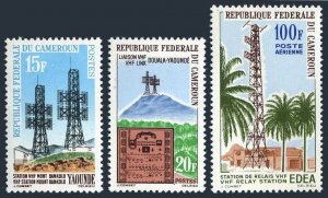 Cameroun 384-385, C46, MNH. Michel 388-390. Telegraph Douala-Yaounde, 1963.