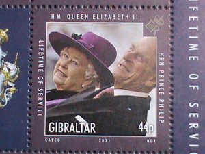 ​GIBRALTAR-2011 SC# 1267-72 SERVICE OF QUEEN   MNH S/S SCV.$18