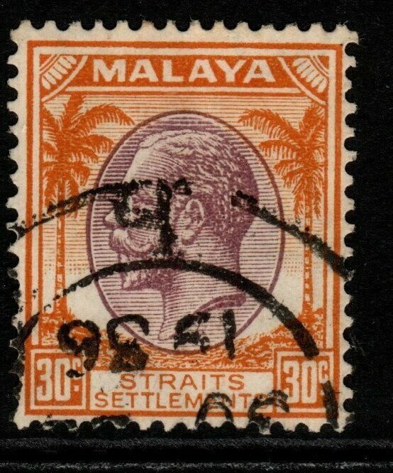 MALAYA STRAITS SETTLEMENTS SG269 1936 30c DULL PURPLE & ORANGE USED