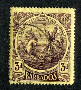 1916 Barbados Sc.# 132 used cv $20 ( 9682 BCXX )