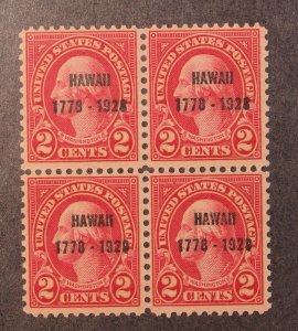 Scott 647 - 2 Cents Washington - MNH - Hawaii Overprint Block Of 4 SCV $29.00