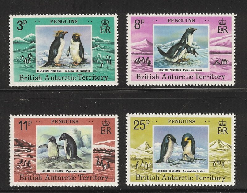 British Antarctic Territory  Penguins Set  mnh S.C. 72 - 75