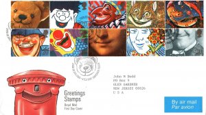GREAT BRITAIN GREETINGS STAMPS SET OF (10) ON CACHETED ROYAL MAIL FDC 1990