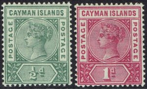 CAYMAN ISLANDS 1900 QV KEY TYPE SET ½D AND 1D