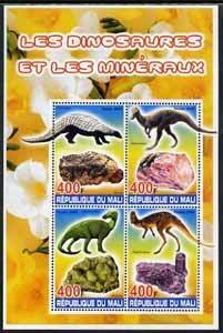 MALI - 2005 - Dinosaurs & Minerals - Perf 4v Sheet - MNH - Private Issue