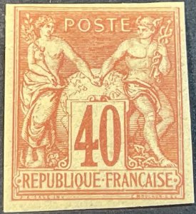 FRANCE # 74a--MINT/HINGED---IAI---SINGLE---RED---1876-78