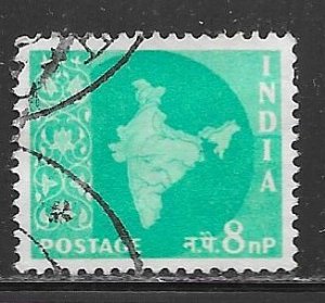 India 307: 8np Map of India, used, F-VF