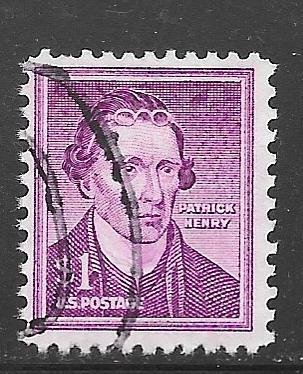 USA 1052: $1 Patrick Henry, wet printing,  used, F-VF