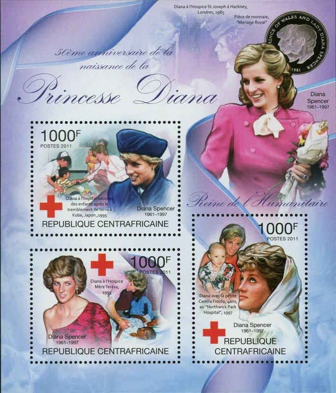 Princess Diana Stamp 50th Anniversary of Birth Red Cross S/S MNH #3103 / Bl.733