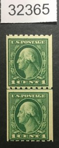 US STAMPS #410 MINT OG NH LINE PAIR  LOT #32365