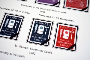 COLOR PRINTED SWEDEN 1941-1970 STAMP ALBUM PAGES (47 illustrated pages)