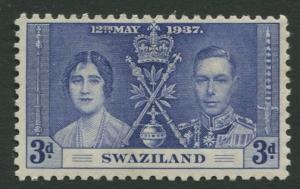 Swaziland - Scott 26 - Coronation - 1937 - MH - Single 3p Stamp