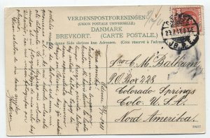 1911 Denmark postcard to US Esperanto message [y7119]