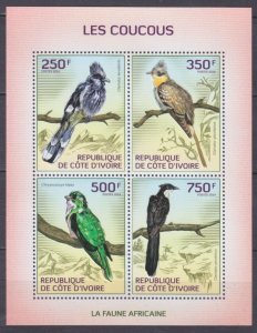 2014 Ivory Coast Cote d'Ivoire 1544-1547KL Birds 8,50 €