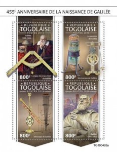 Togo - 2019 Galileo Galilei Anniversary - 4 Stamp Sheet - TG190426a