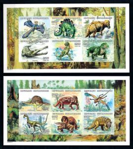 [77272] Central African Rep. 1999 (1998) Animals Dinosaurs 2 Imperf. Sheets MNH