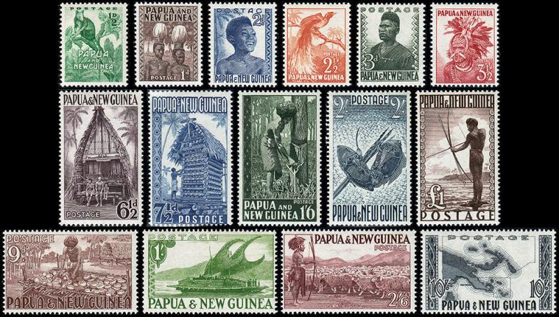 Papua Scott 122-136 (1952) Mint NH/LH VF Complete Set, CV $102.95 B