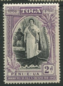 STAMP STATION PERTH Tonga # 83 Queen Salote 1943 - MLH CV$0.30