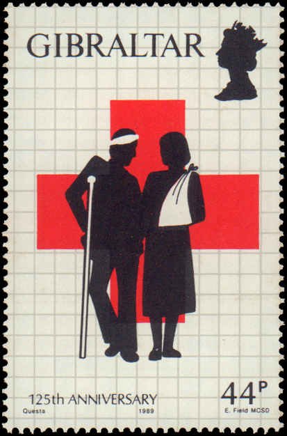 Gibraltar #549-551, Complete Set(3), 1989, Red Cross, Never Hinged