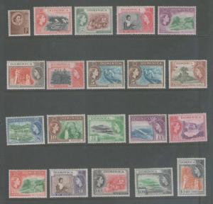 Dominica 1954SG 140-158+147a set of 20 MH/MNH