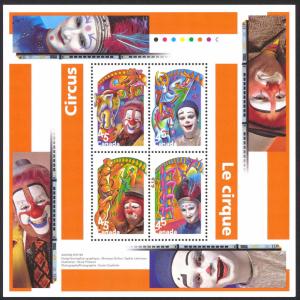 Canada Sc# 1760b MNH Souvenir Sheet (inscribed) 1998 45¢ The Circus