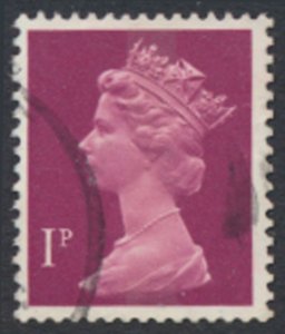 GB 1p Machin  SG X845 Used  1 band  SC# MH23A  see scans