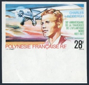 Fr Polynesia C149 imperf,MNH.Mi 239B. Charles A.Lindbergh's flight-50 Ann.1977.