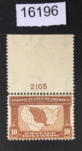 MOMEN: US STAMPS # 327 PLATE SINGLE MINT OG H $125 LOT #16196