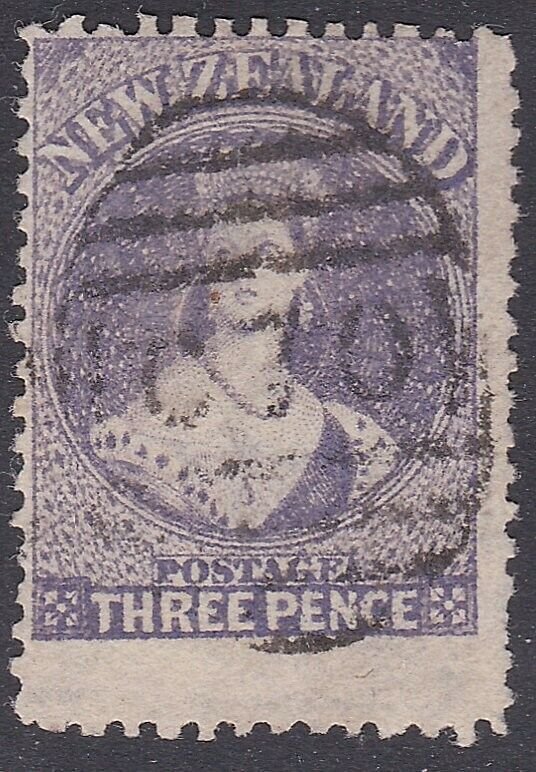 NEW ZEALAND 1864-67 3d Chalon deep mauve SG118 / CPA3d(9) - A huge stamp....H851