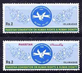 Pakistan 2000 Human Rights 2r with red omitted due to dry...